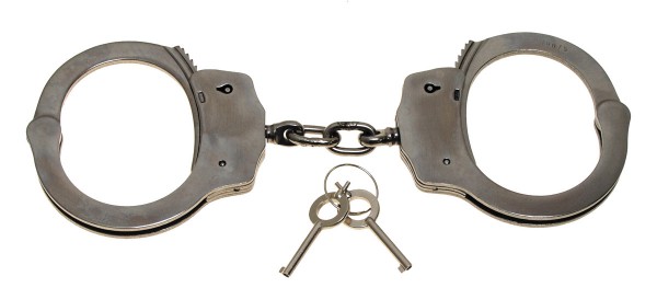MFH Handschelle, Edelstahl, mit Sicherheitsrille, 2 Schlüssel