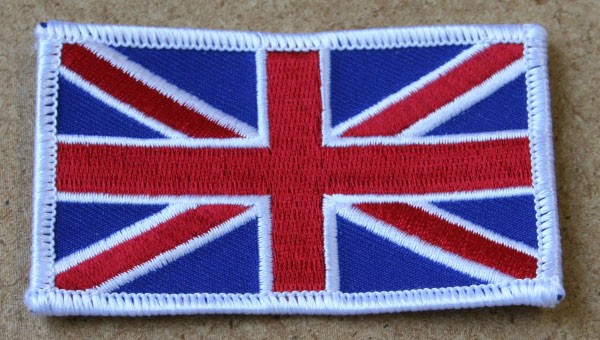 FB UK / Großbritannien Armflagge, bunt gestickt